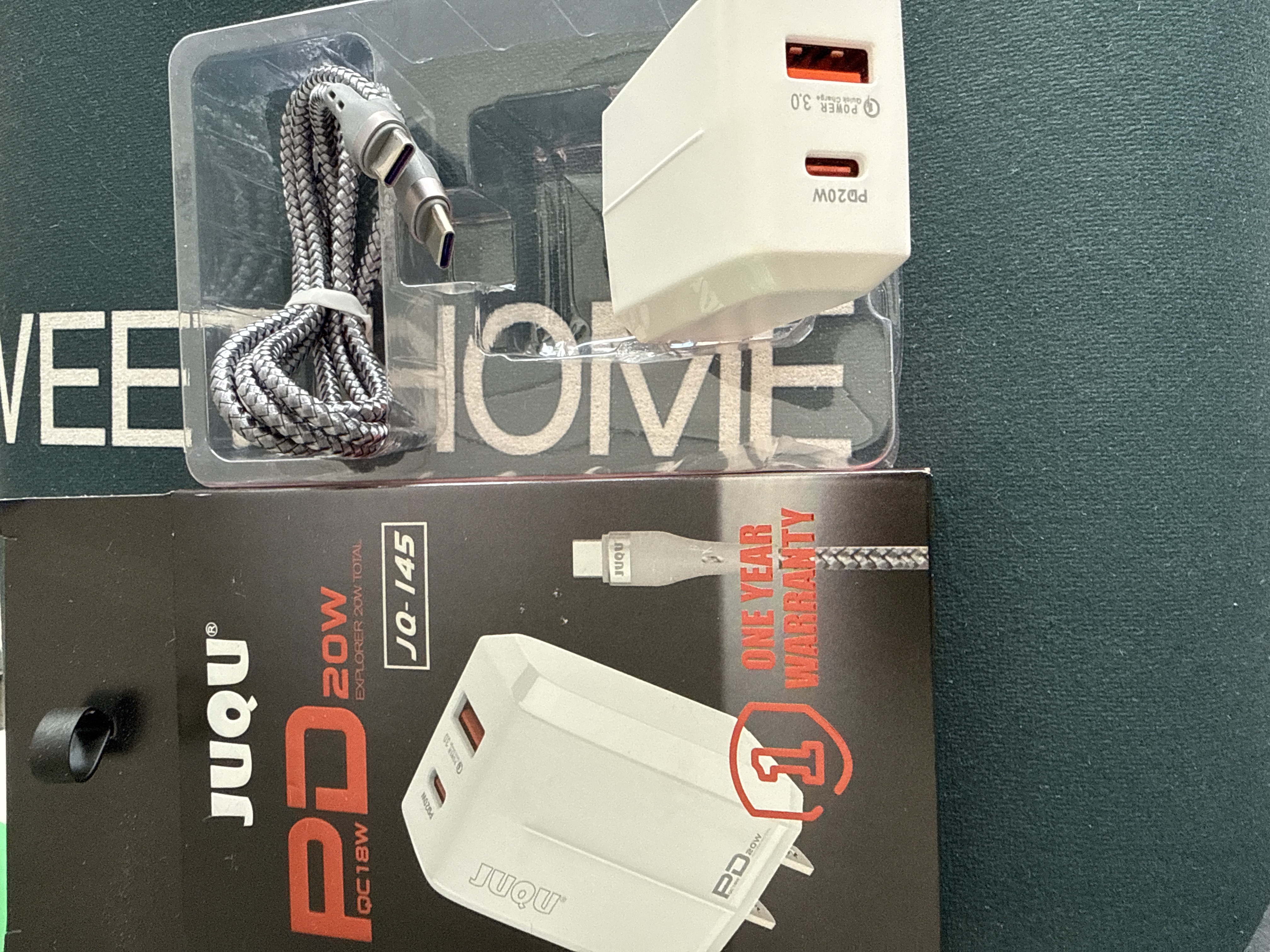 Cargador entrada USB + Entrada C + cable C/C